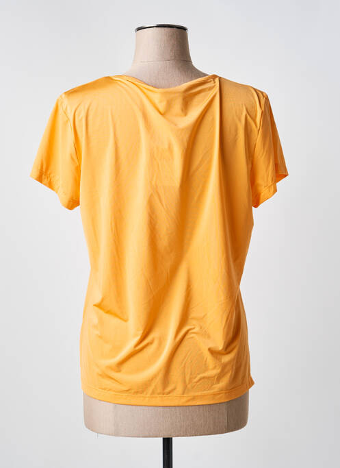 T-shirt col v manches courtes orange HBT femme