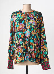 Blouse imprimé fleurs manches longues noir GEISHA femme