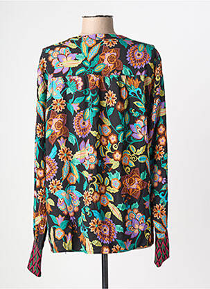 Blouse imprimé fleurs manches longues noir GEISHA femme