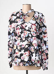Blouse imprimé fleurs manches longues noir IMITZ femme