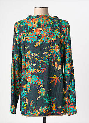 Blouse tissage popeline manches longues vert LA FIANCÉE femme