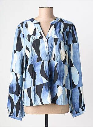 Blouse poignets boutonnés avec fente manches longues bleu B.YOUNG femme