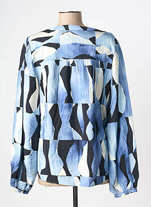 Blouse poignets boutonnés avec fente manches longues bleu B.YOUNG femme