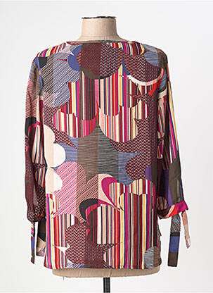 Blouse imprimé fantaisie manches 3/4 rouge CHRISTINE LAURE femme