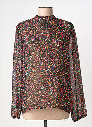 Blouse imprimé fleurs manches longues noir GEISHA femme