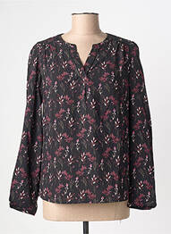 Blouse imprimé fleurs manches longues noir JULIE GUERLANDE femme