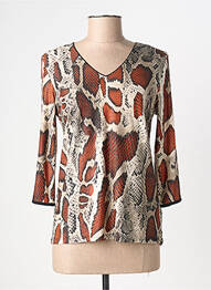 Top tissage jersey manches 3/4 orange JULIE GUERLANDE femme
