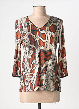 Top tissage jersey manches 3/4 orange JULIE GUERLANDE femme