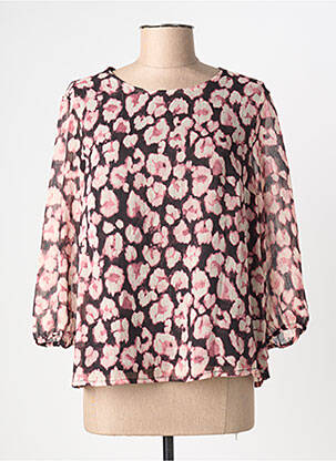 Blouse légère et transparente manches 3/4 rose JULIE GUERLANDE femme
