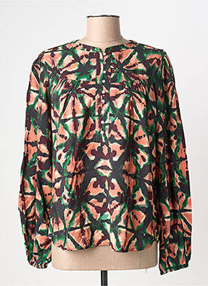 Blouse tissage popeline manches longues vert B.YOUNG femme