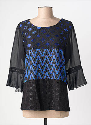 Top stretch manches 3/4 noir CHRISTINE LAURE femme