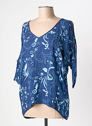 Top stretch manches 3/4 bleu LA FIANCEE DU PIRATE femme