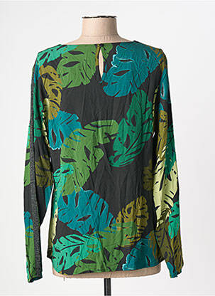 Blouse tissage popeline manches longues vert GEISHA femme