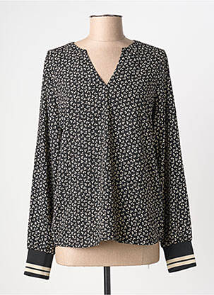 Blouse imprimé fleurs manches longues noir GEISHA femme