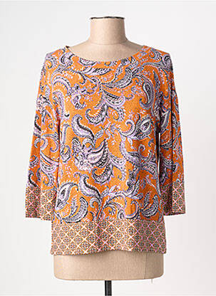 T-shirt stretch manches 3/4 orange STREET ONE femme