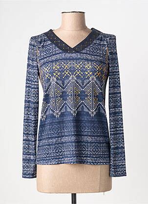 T-shirt manches longues manches longues bleu DIANE LAURY femme