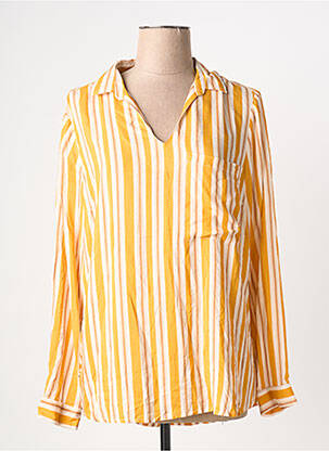 Blouse poignets boutonnés avec fente manches longues jaune JULIE GUERLANDE femme