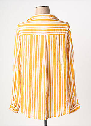 Blouse poignets boutonnés avec fente manches longues jaune JULIE GUERLANDE femme