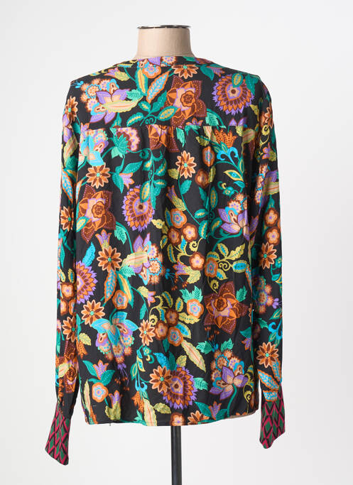 Blouse imprimé fleurs manches longues noir GEISHA femme