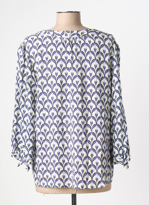 Blouse imprimé fantaisie manches 3/4 bleu JULIE GUERLANDE femme