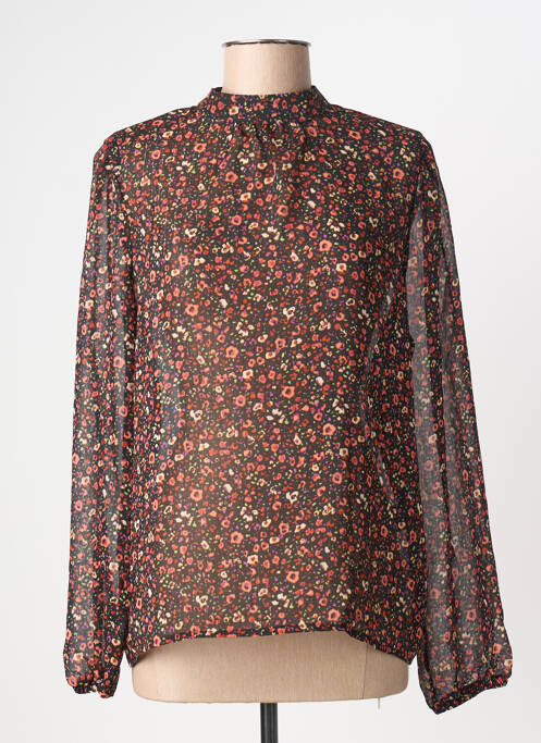 Blouse imprimé fleurs manches longues noir GEISHA femme