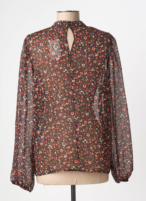 Blouse imprimé fleurs manches longues noir GEISHA femme