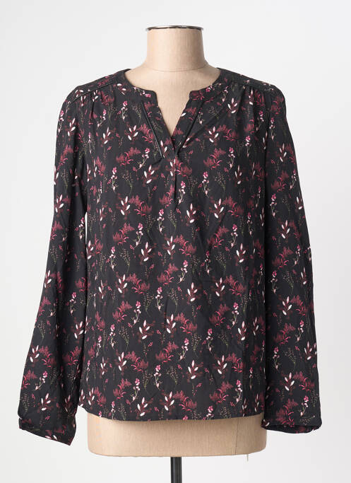 Blouse imprimé fleurs manches longues noir JULIE GUERLANDE femme