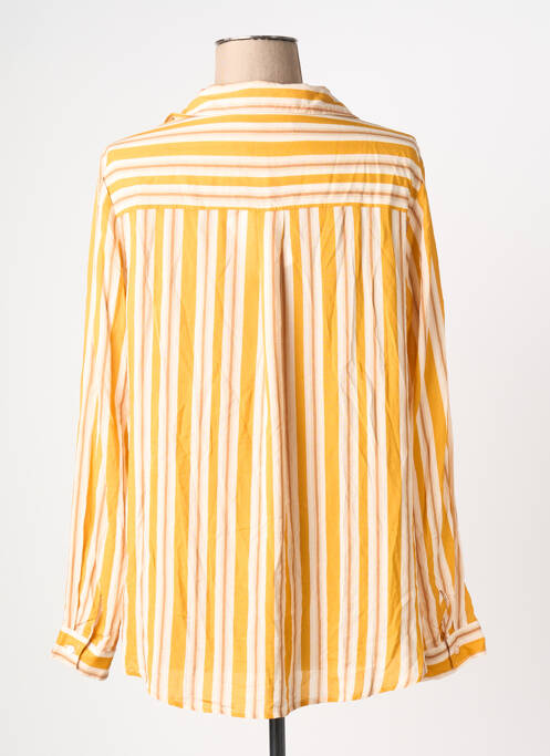 Blouse poignets boutonnés avec fente manches longues jaune JULIE GUERLANDE femme