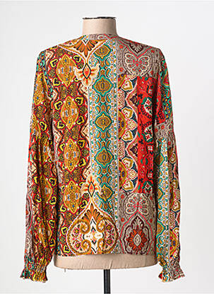Blouse imprimé fantaisie manches longues rouge GEISHA femme