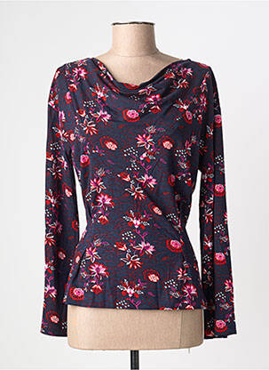 Top imprimé fantaisie manches longues bleu LA FIANCÉE femme