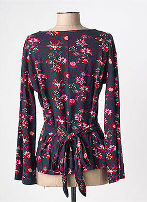 Top imprimé fantaisie manches longues bleu LA FIANCÉE femme