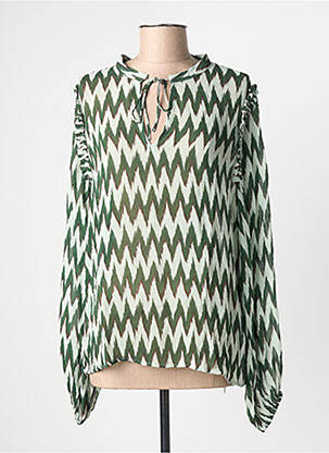 Blouse imprimé fantaisie manches longues vert B.YOUNG femme
