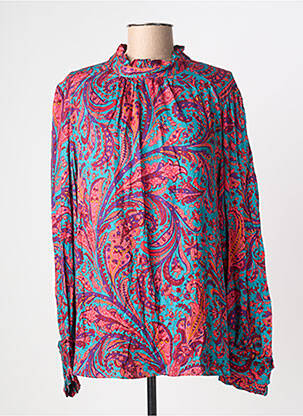 Blouse imprimé fantaisie manches longues bleu BARILOCHE femme