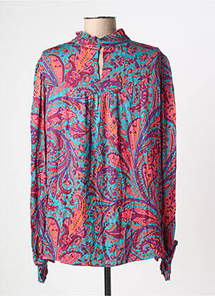 Blouse imprimé fantaisie manches longues bleu BARILOCHE femme