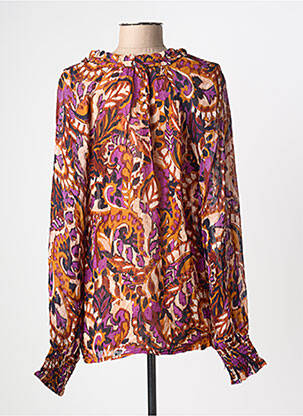 Blouse imprimé fantaisie manches longues violet B.YOUNG femme