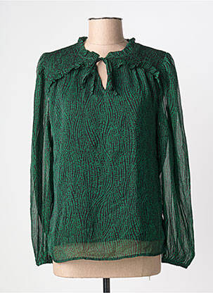Blouse imprimé fantaisie manches longues vert B.YOUNG femme
