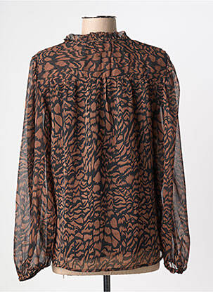 Blouse imprimé fantaisie manches longues marron B.YOUNG femme