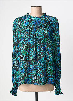 Blouse imprimé fantaisie manches longues bleu TINTA femme