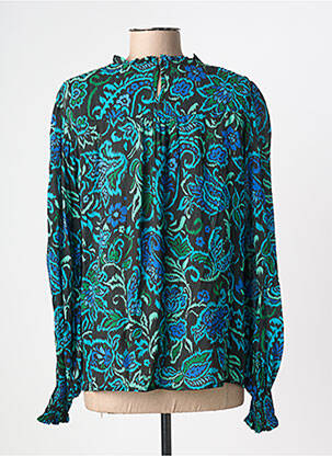 Blouse imprimé fantaisie manches longues bleu TINTA femme