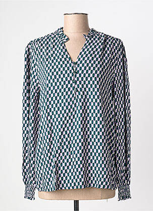 Blouse imprimé fantaisie manches longues bleu B.YOUNG femme