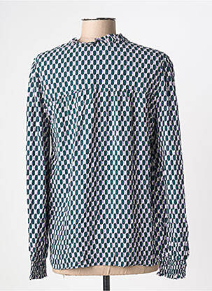 Blouse imprimé fantaisie manches longues bleu B.YOUNG femme