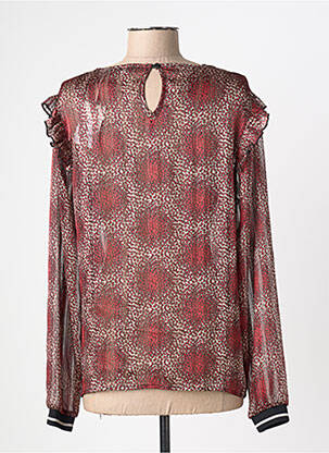 Blouse imprimé fantaisie manches longues rouge GEISHA femme