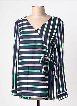 Chemisier coupe cintrée manches longues bleu CECIL femme