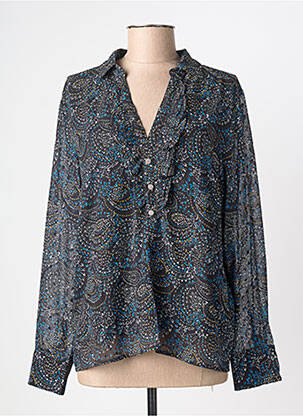 Blouse légère et transparente manches longues noir LA FIANCÉE femme
