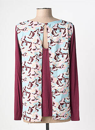 Top imprimé fantaisie manches longues bleu LA FIANCÉE femme