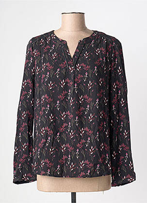 Blouse imprimé fantaisie manches longues noir JULIE GUERLANDE femme