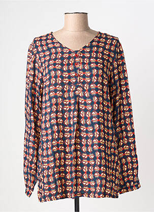 Blouse imprimé fantaisie manches longues bleu AGATHE & LOUISE femme