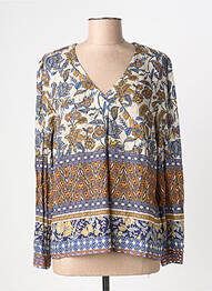 Blouse imprimé fantaisie manches longues beige JULIE GUERLANDE femme