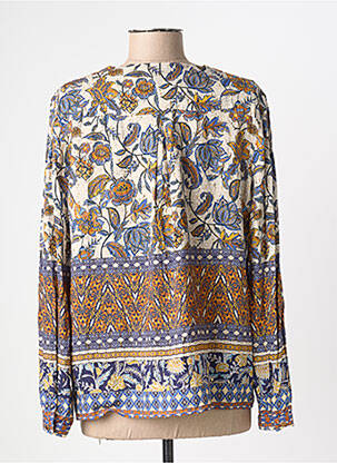 Blouse imprimé fantaisie manches longues beige JULIE GUERLANDE femme
