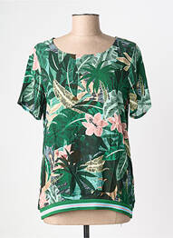 Top imprimé fantaisie manches courtes vert GEISHA femme